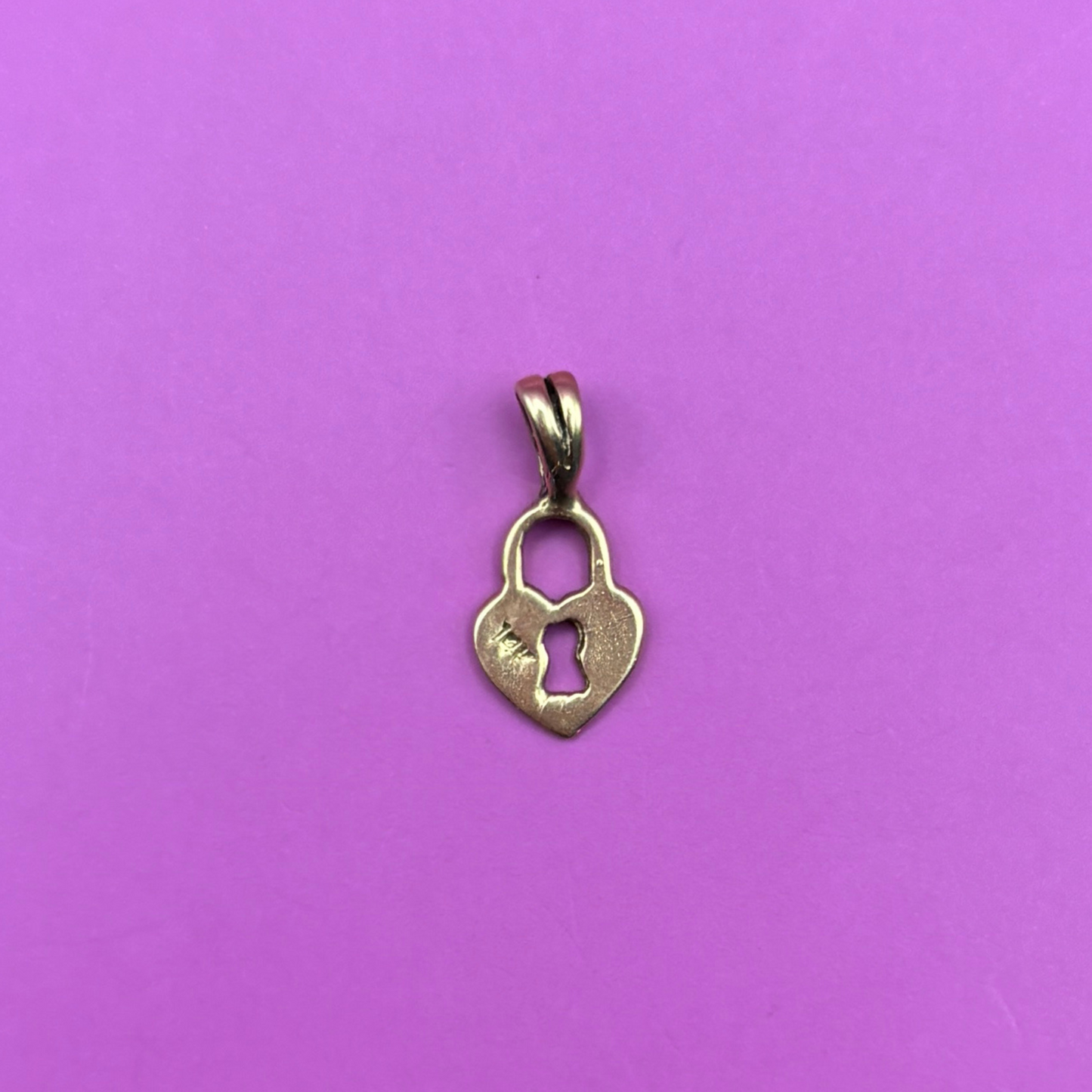 14k mini lock charm