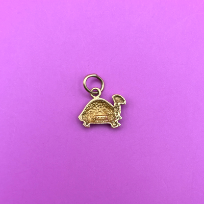 14k mini turtle charm