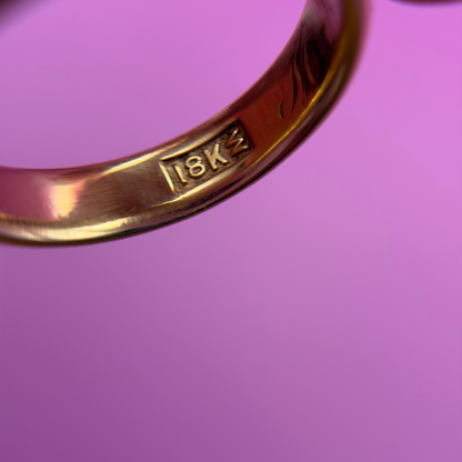 18k pink orange yellow reimagined star set antique donut band