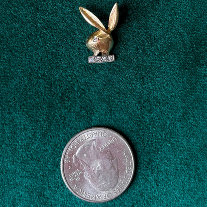 14k playboy bunny with diamonds charm