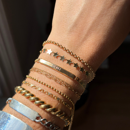 14k ropey mariner ID bracelet Nicole 7.25"