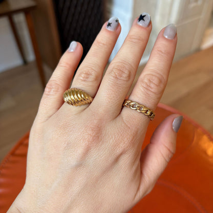 14k curb infinity band