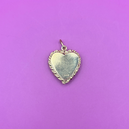 14k 50s heart locket charm