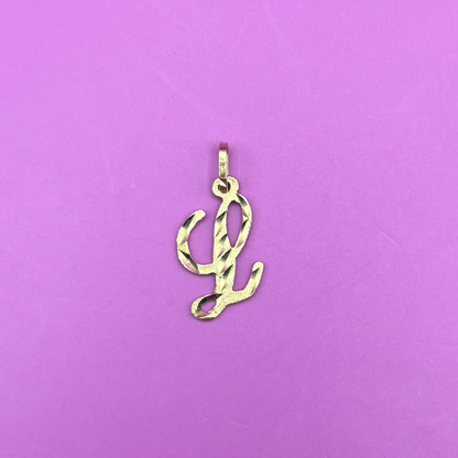 14k letter L charm