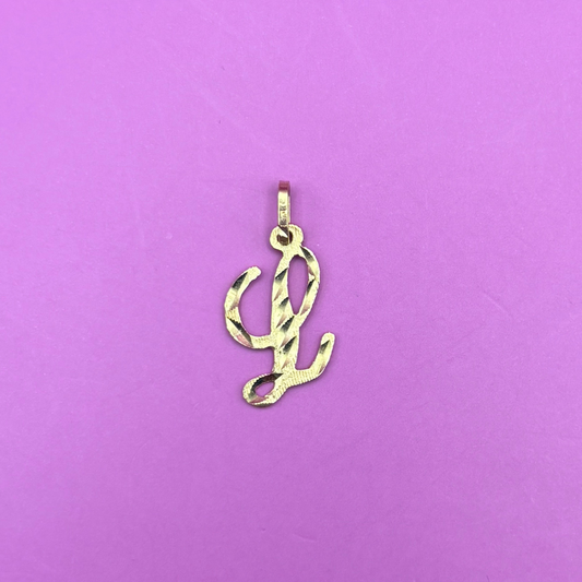 14k letter L charm