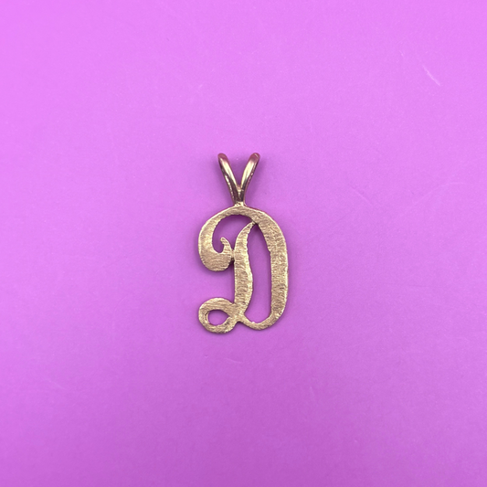 14k letter D charm