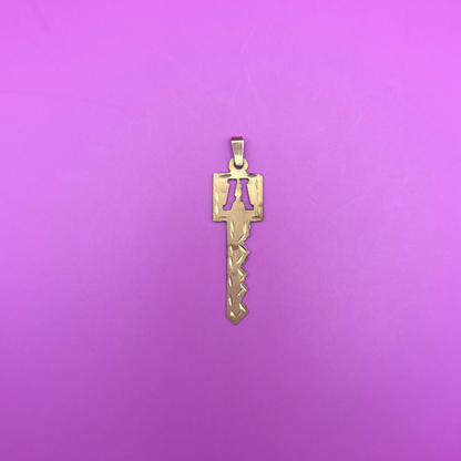 10k cut out letter A key charm