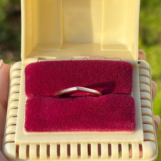 14k square rose gold stacker band
