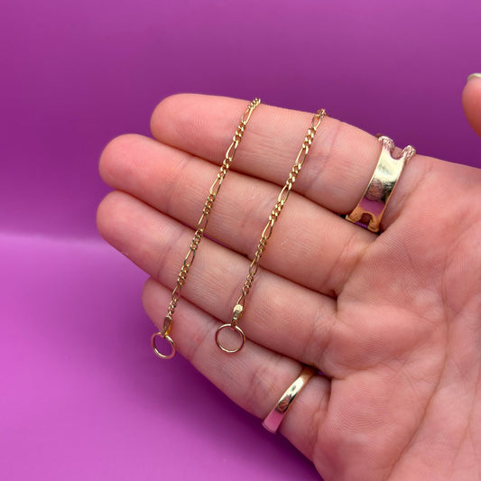 14k figaro sans-a-clasp chain 25"