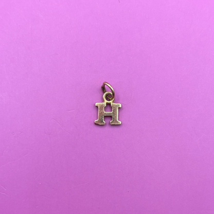 14k letter H mini charm