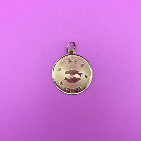 14k pisces charm