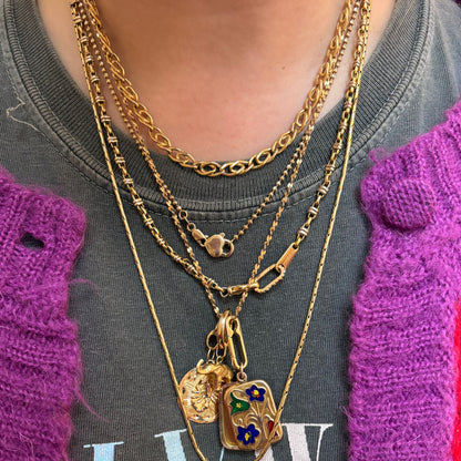 14k phases of the moon ball chain 18"