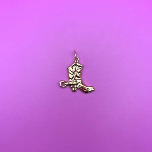 14k cowboy boot charm