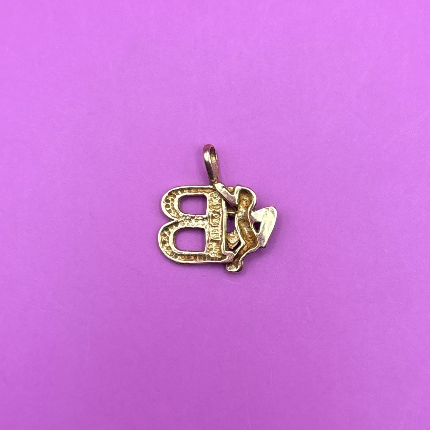 14k letter B with cherub by Michael Anthony charm