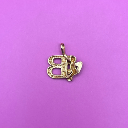 14k letter B with cherub by Michael Anthony charm