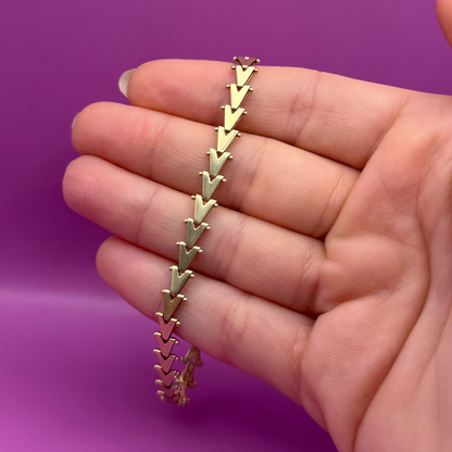 14k chevron link bracelet 7.5"