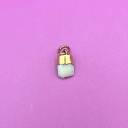 18k baby tooth charm