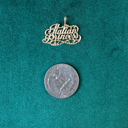 14k Italian princess charm