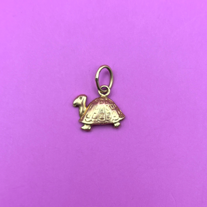 14k mini turtle charm