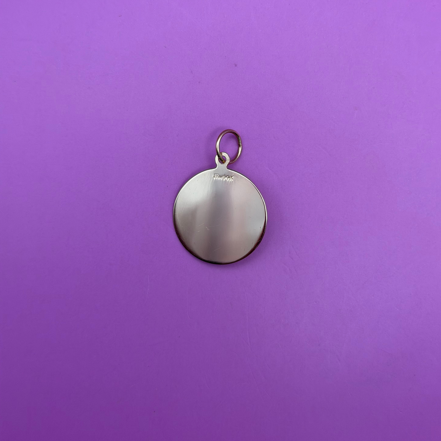 14k heart with arrow & diamond medallion charm