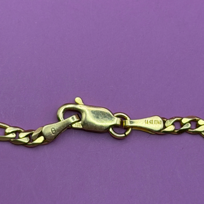 14k figaro chain 20"