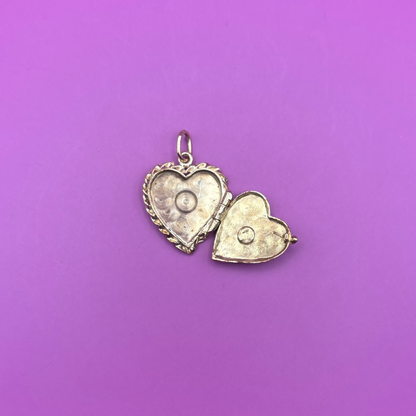 14k 50s heart locket charm