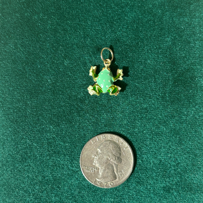 14k enamel hollow frog charm