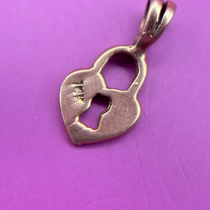 14k mini lock charm