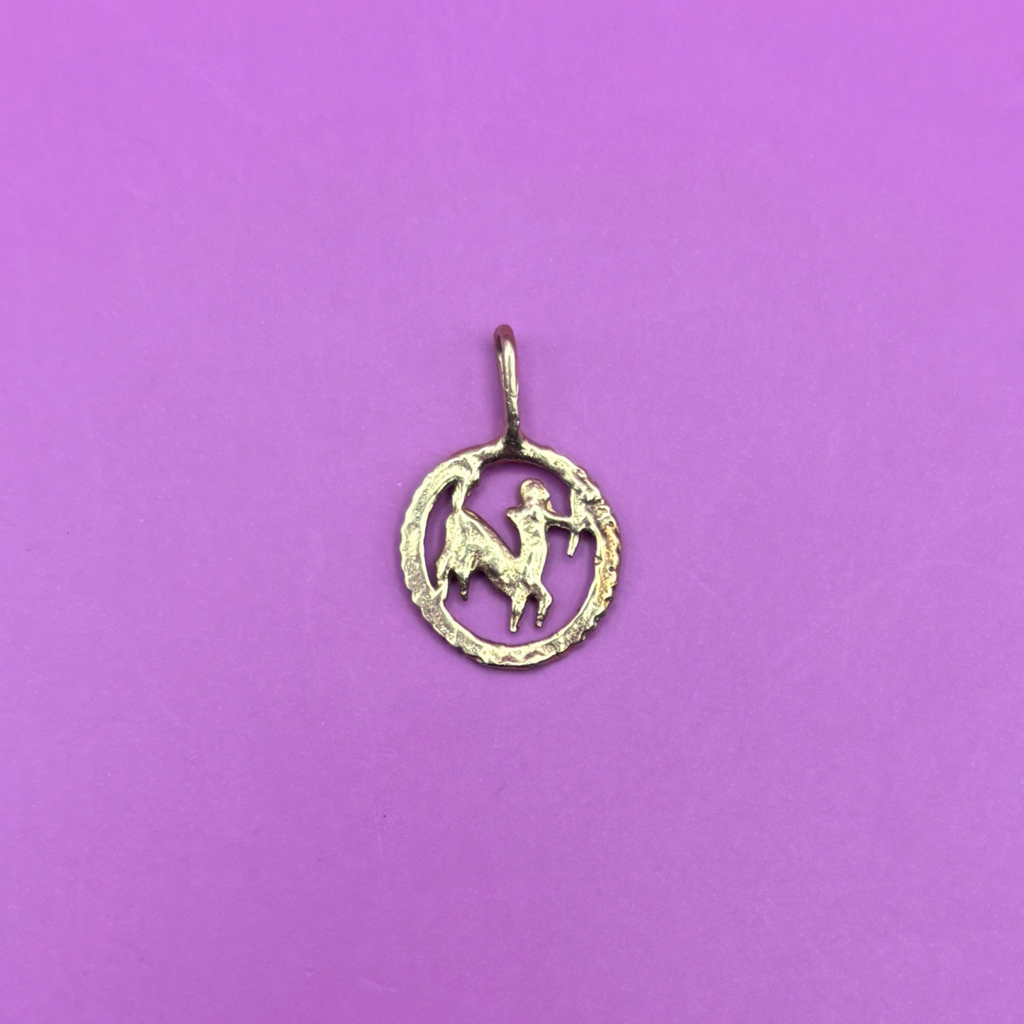 14k sagittarius mini charm