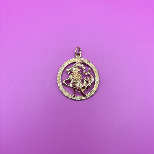 14k capricorn sea goat charm