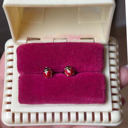 18k ladybug studs earrings