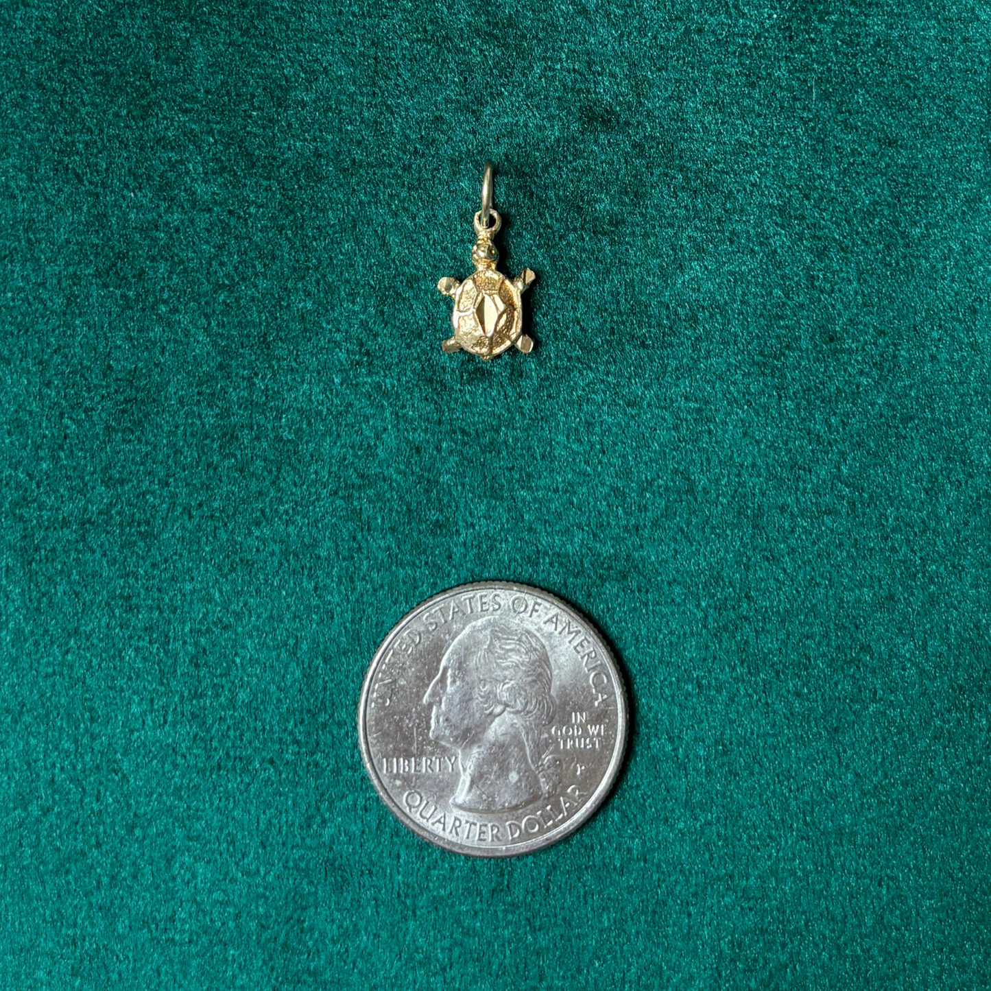 14k mini turtle charm