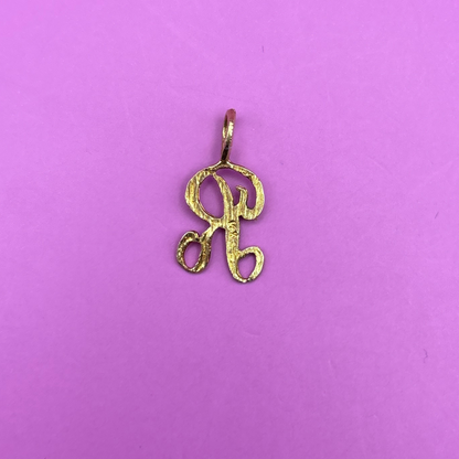 14k letter R charm