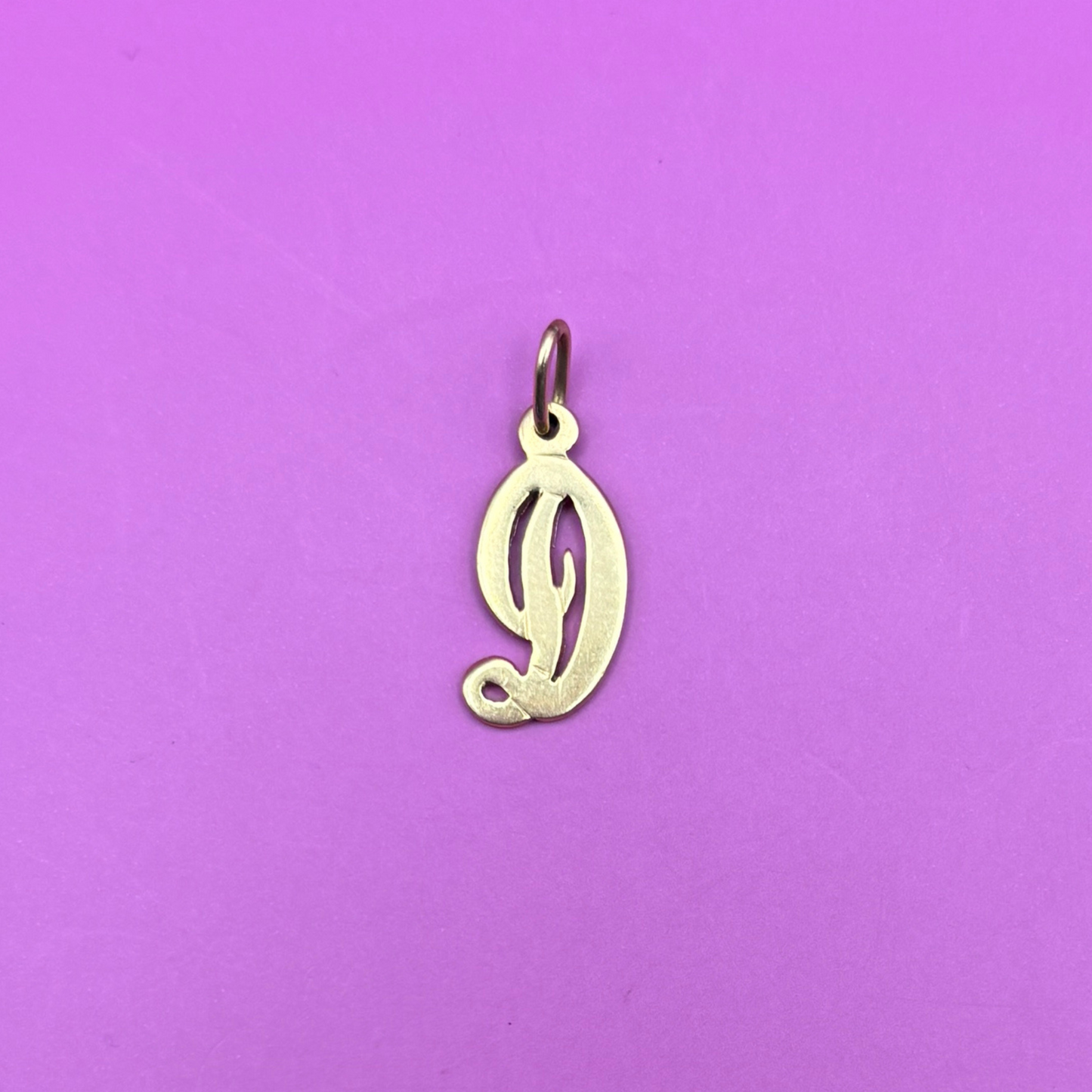 14k mini letter D charm