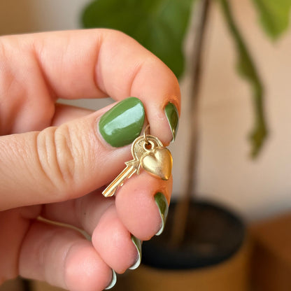 14k key to my heart charm