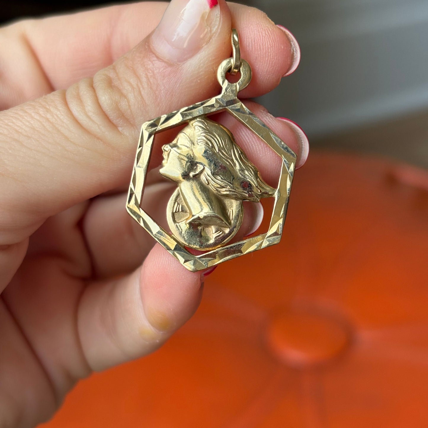 14k fortuna pendant