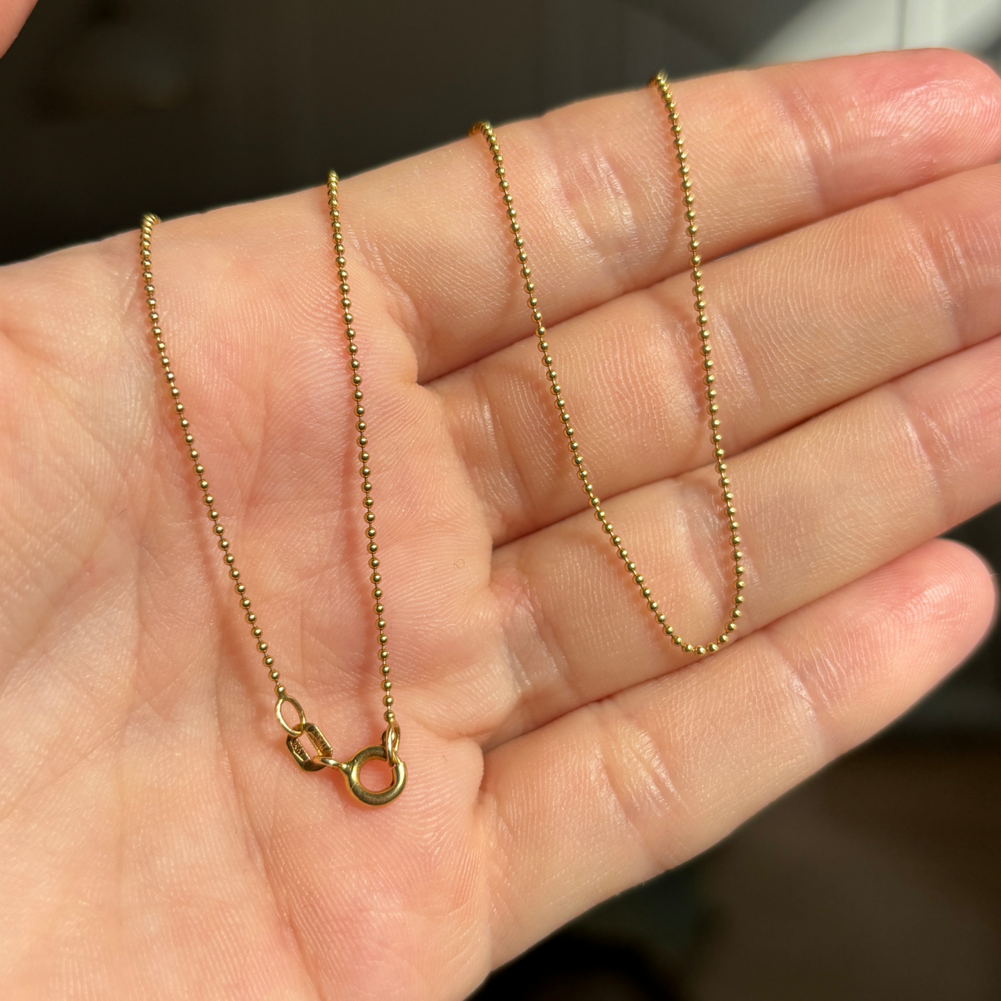 14k mini ball chain 16.75’’