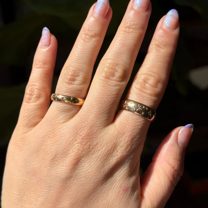 18k green blue lavender reimagined wide antique donut band
