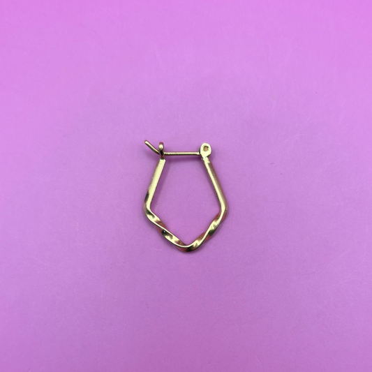 14k twisted geometric single hoop