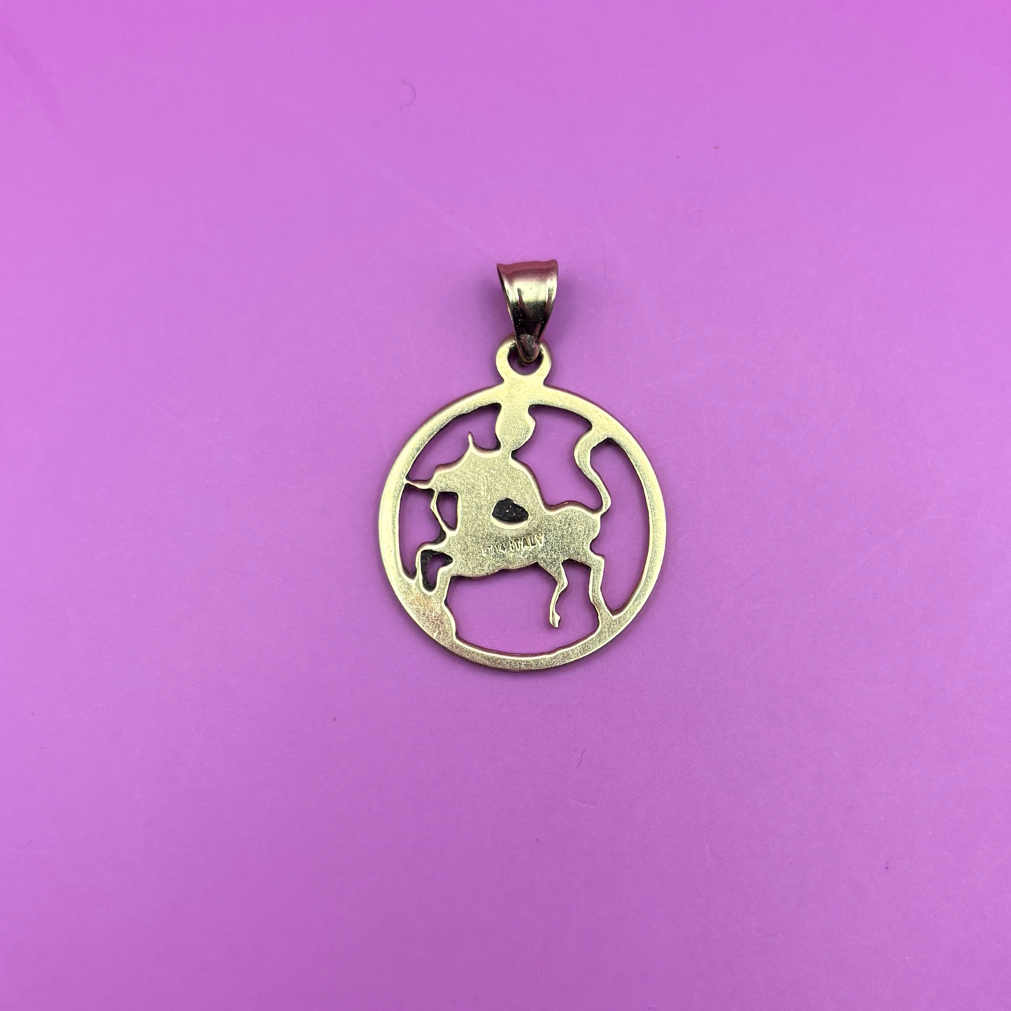 14k sagittarius in a circle charm