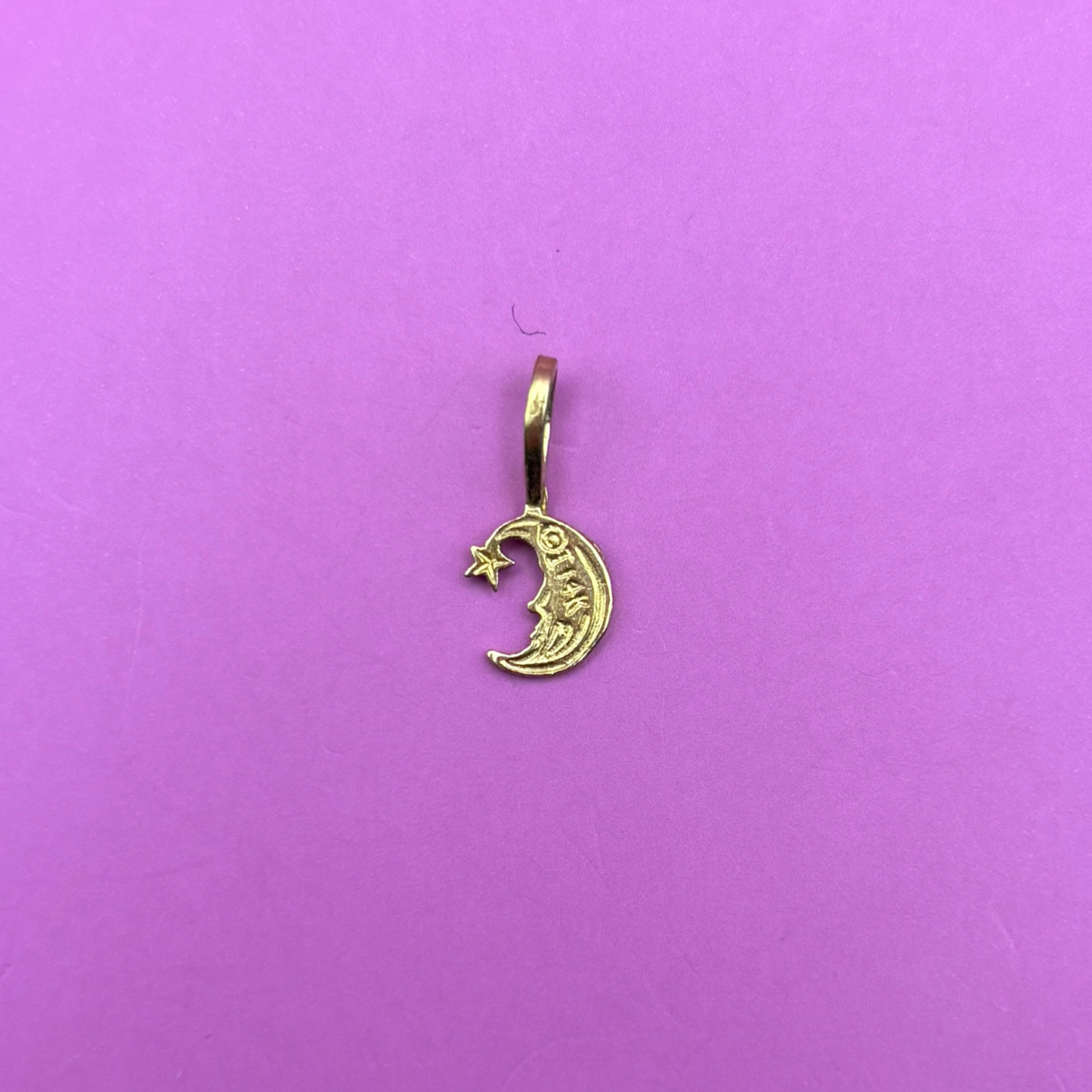 14k mini star & moon charm