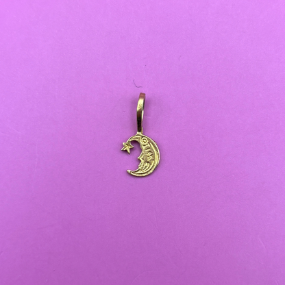 14k mini star & moon charm