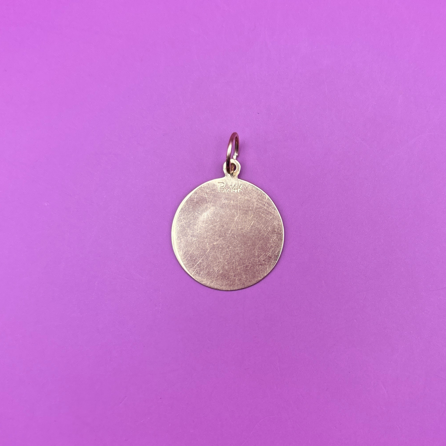 14k Aquarius medallion charm