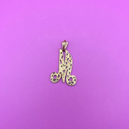 14k ornate letter M by Michael Anthony charm