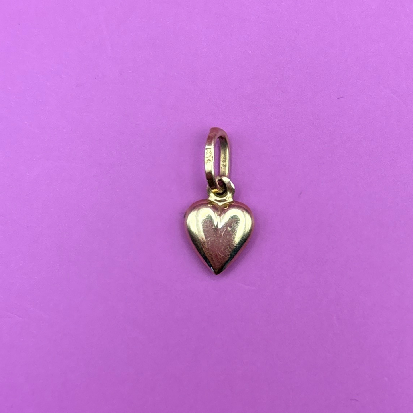 14k mini puffy heart, 10mm height (without jump ring)