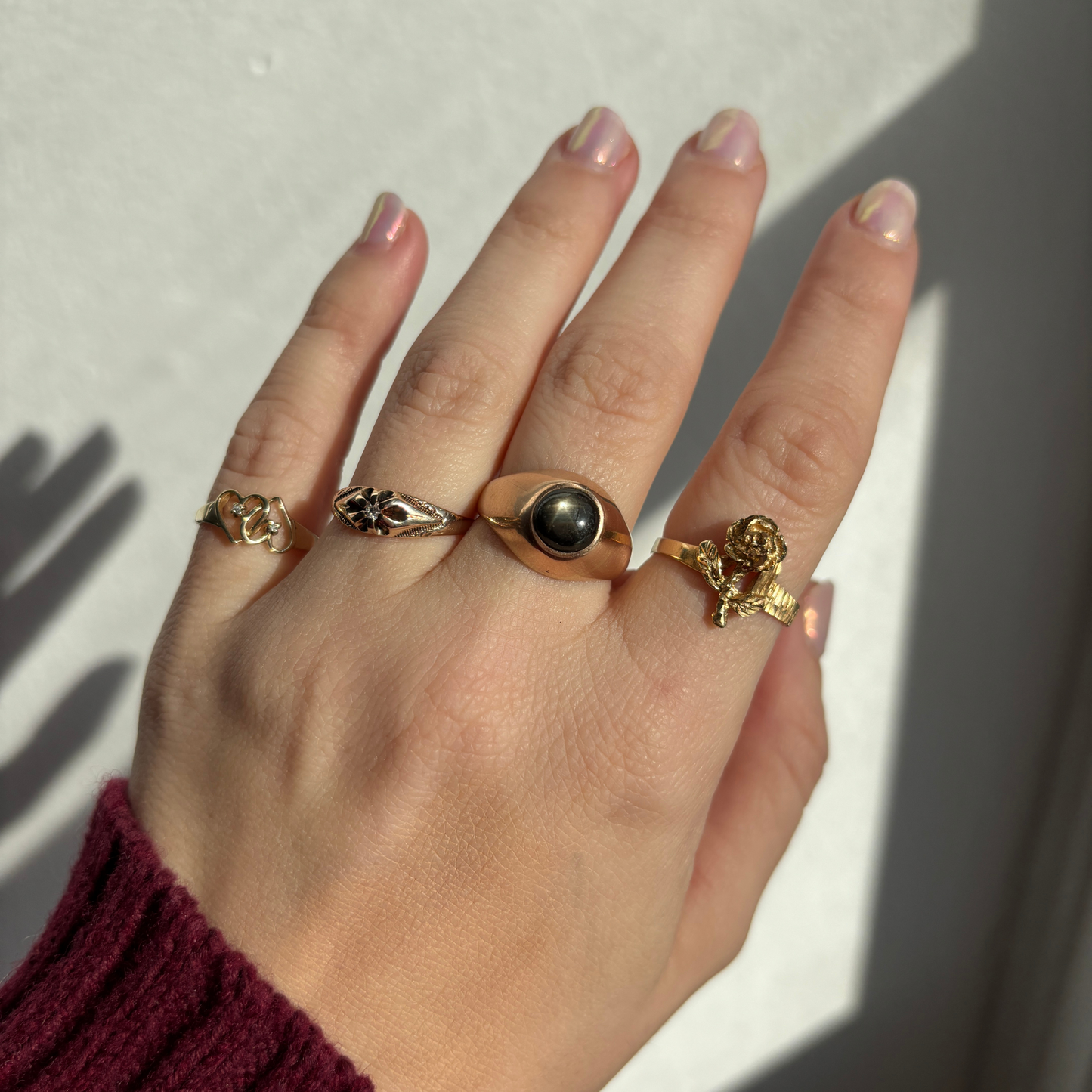 14k black star sapphire ring