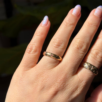 18k pink orange yellow reimagined star set antique donut band