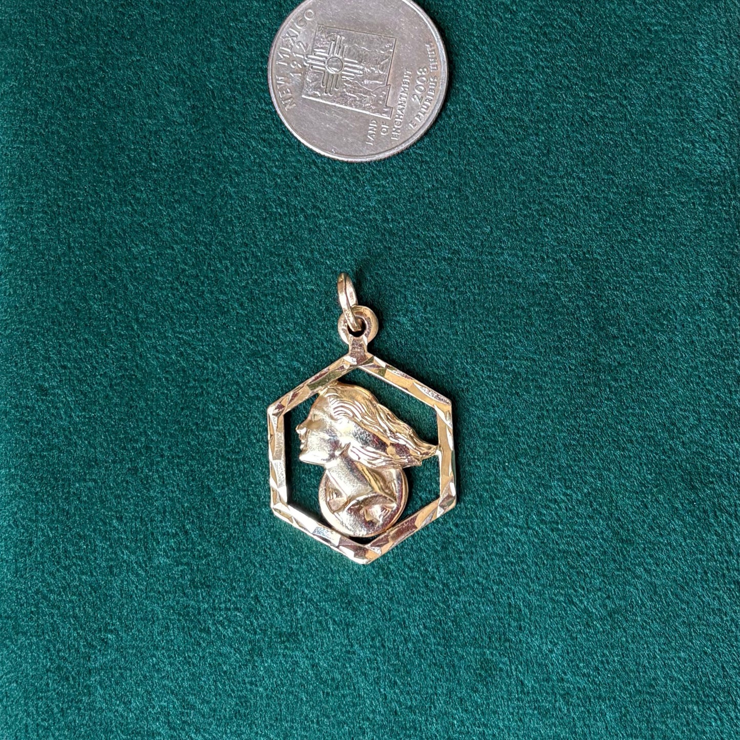 14k fortuna pendant
