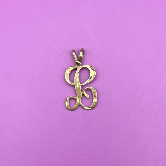 14k letter L charm