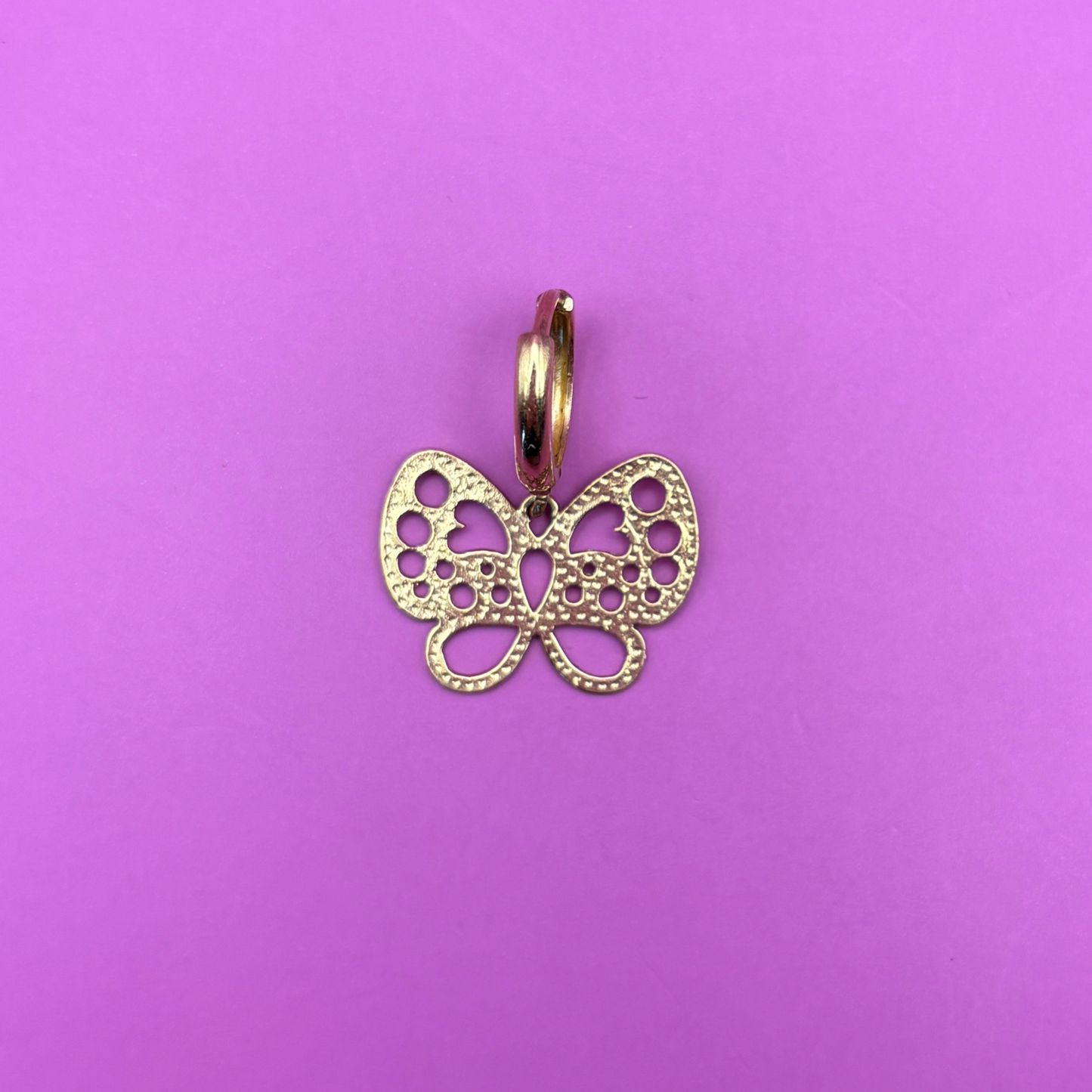 14k single butterfly dangle